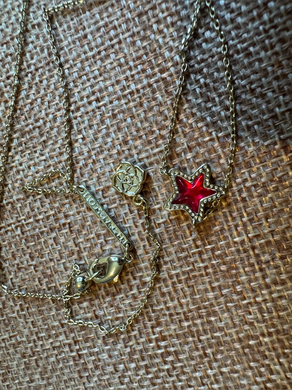 Kendra Scott Gold-Tone Necklace with Red Star Pendant